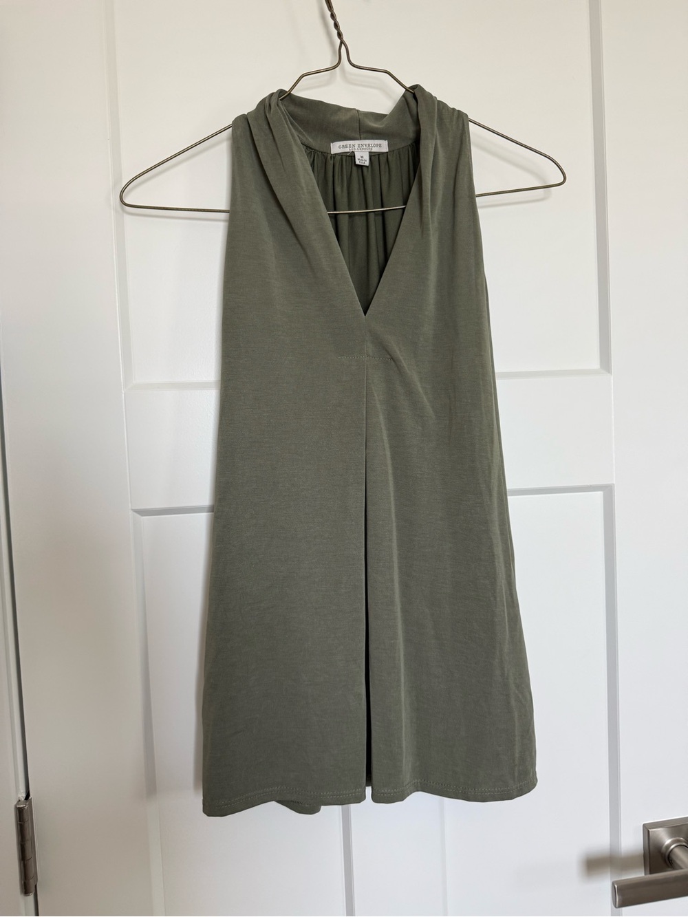 Green Envelope Olive Green Sleeveless V-Neck Tank